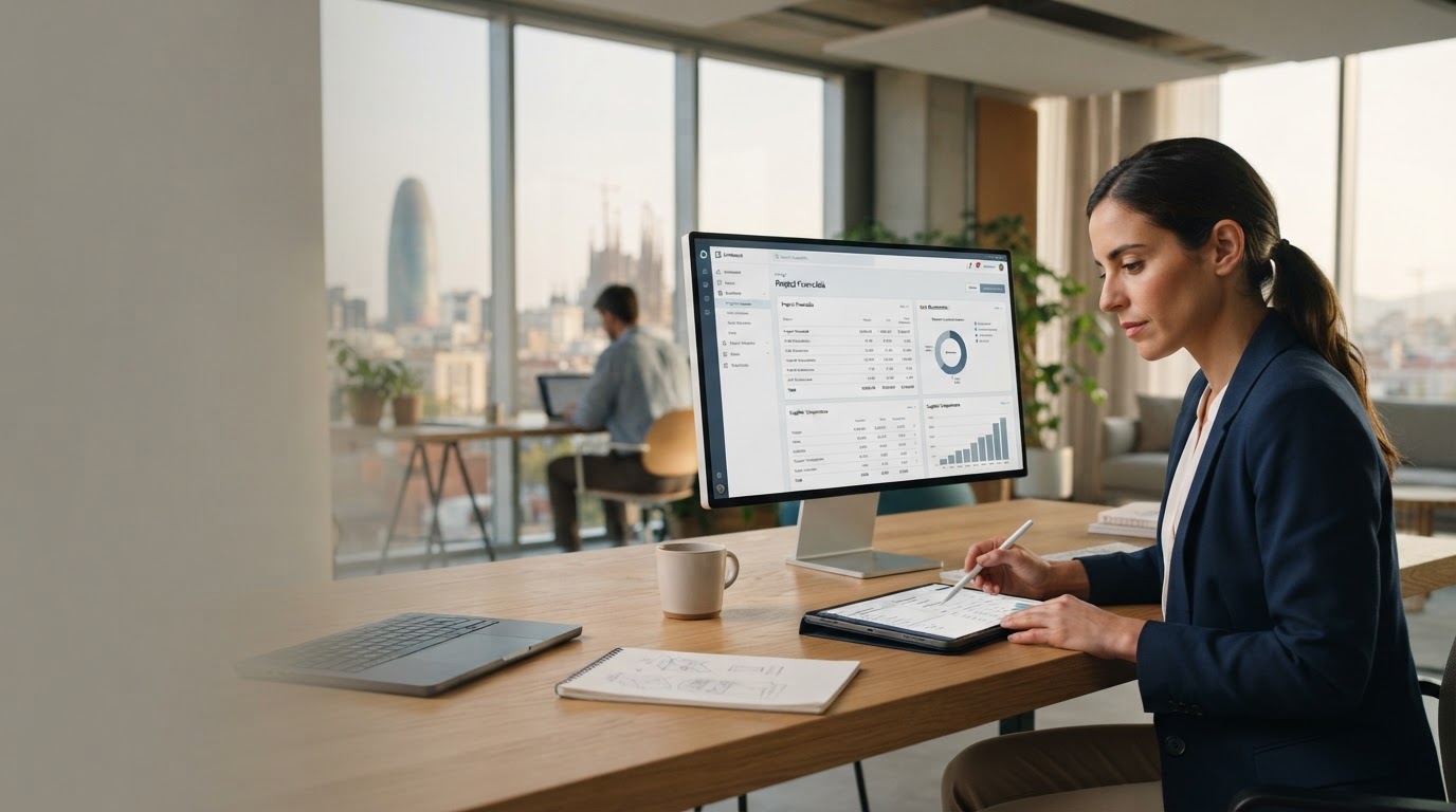 Sierra Capitecto: panel de análisis con una curva de crecimiento estable y puntos de datos